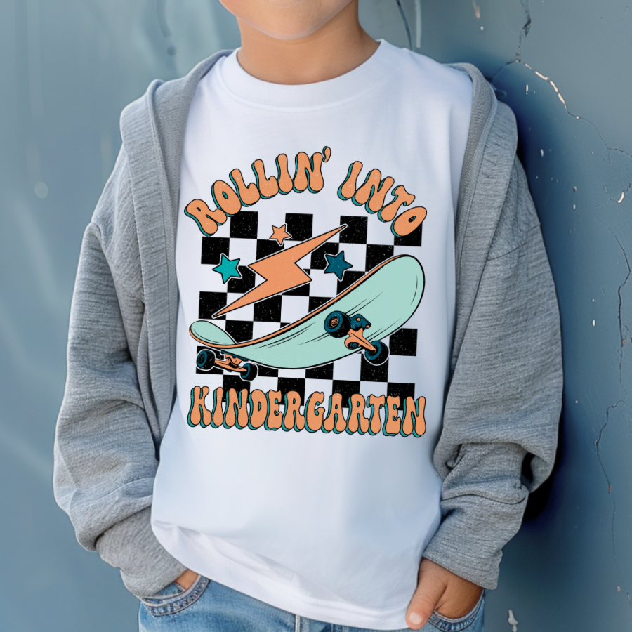Rollin' Into Kindergarten Graphic Tee