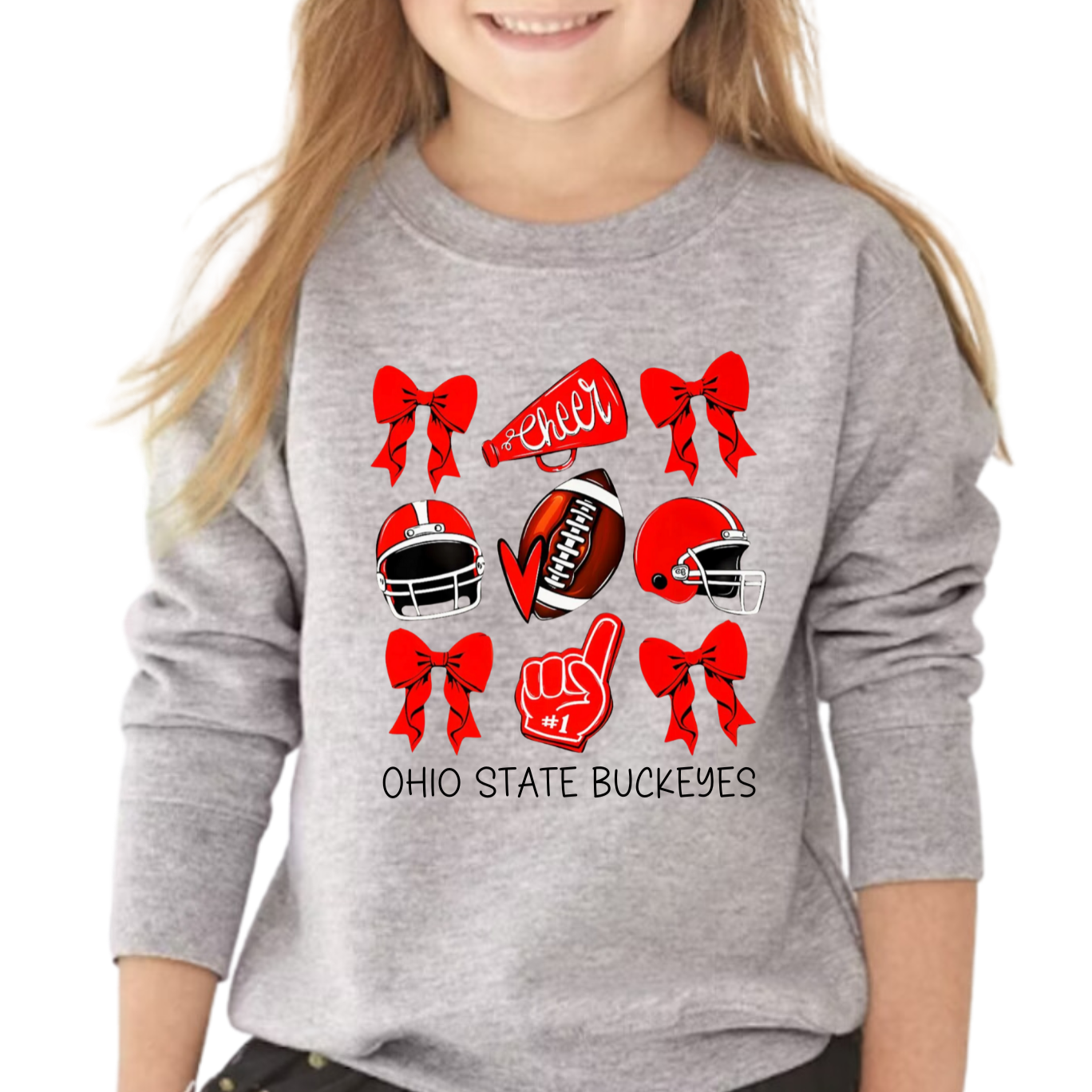 Ohio State Buckeyes Coquette Bow Sweatshirt