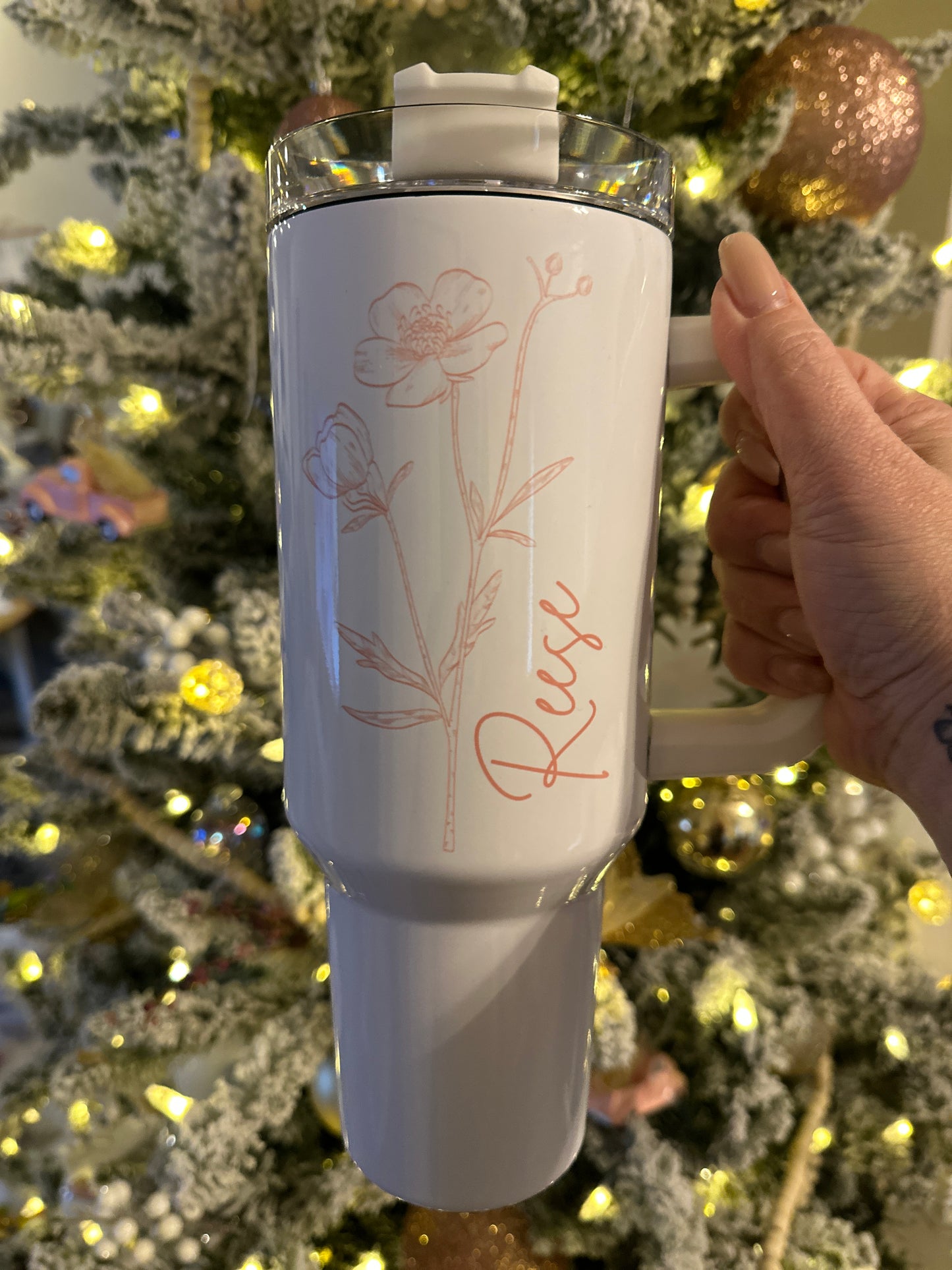 Custom Floral 40oz Tumbler