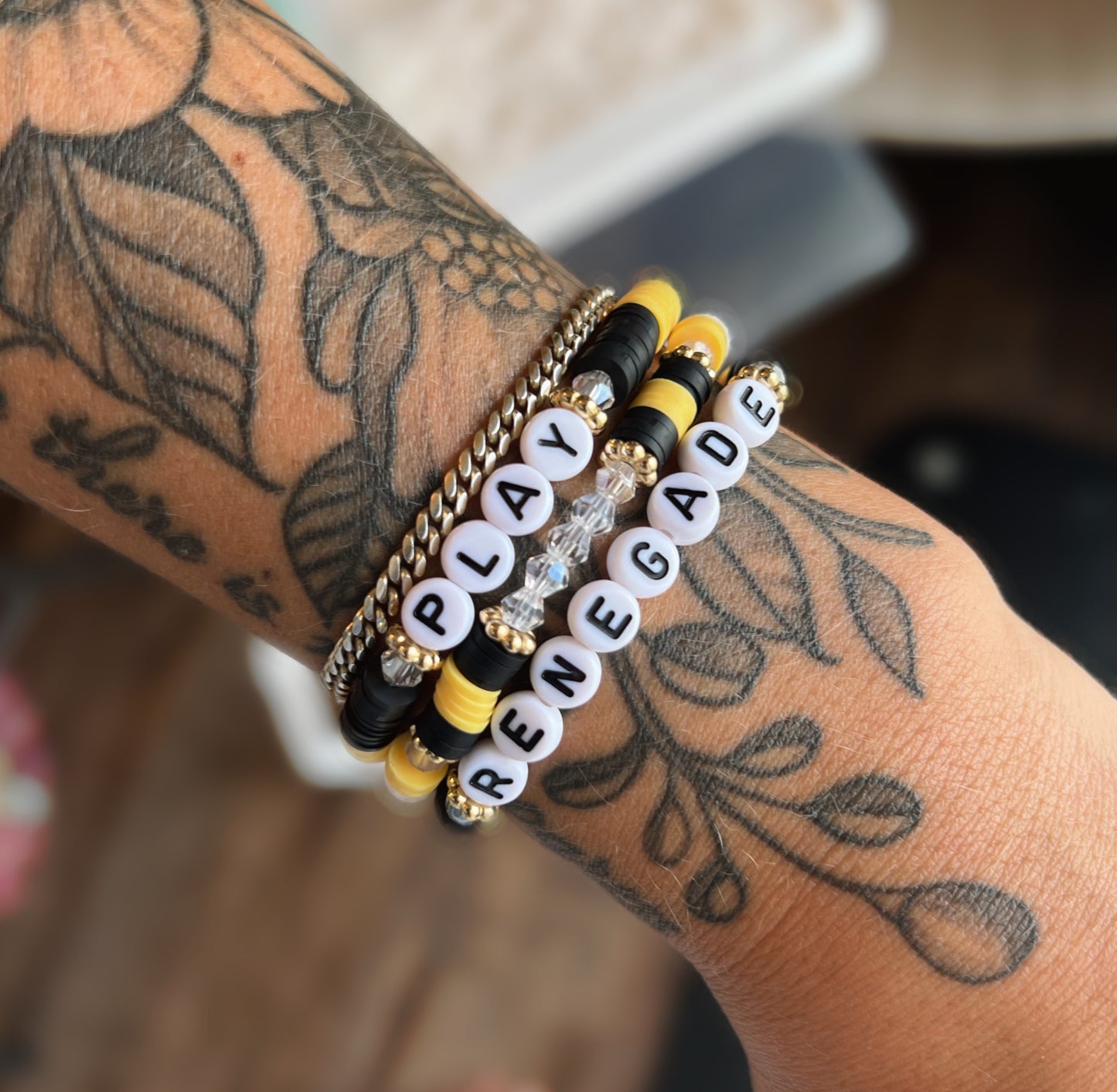 Steelers Clay Bead Bracelet