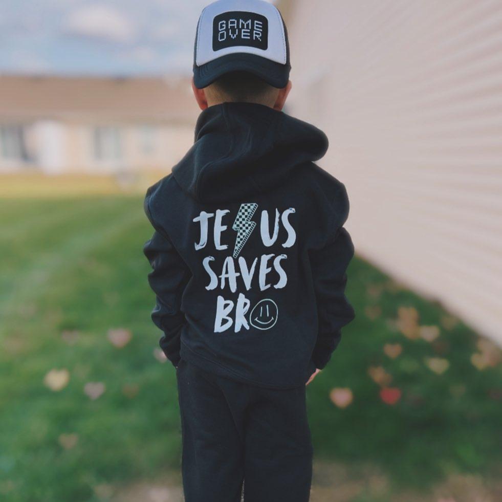 Jesus Saves Bro Youth Hooded Sweatshirt