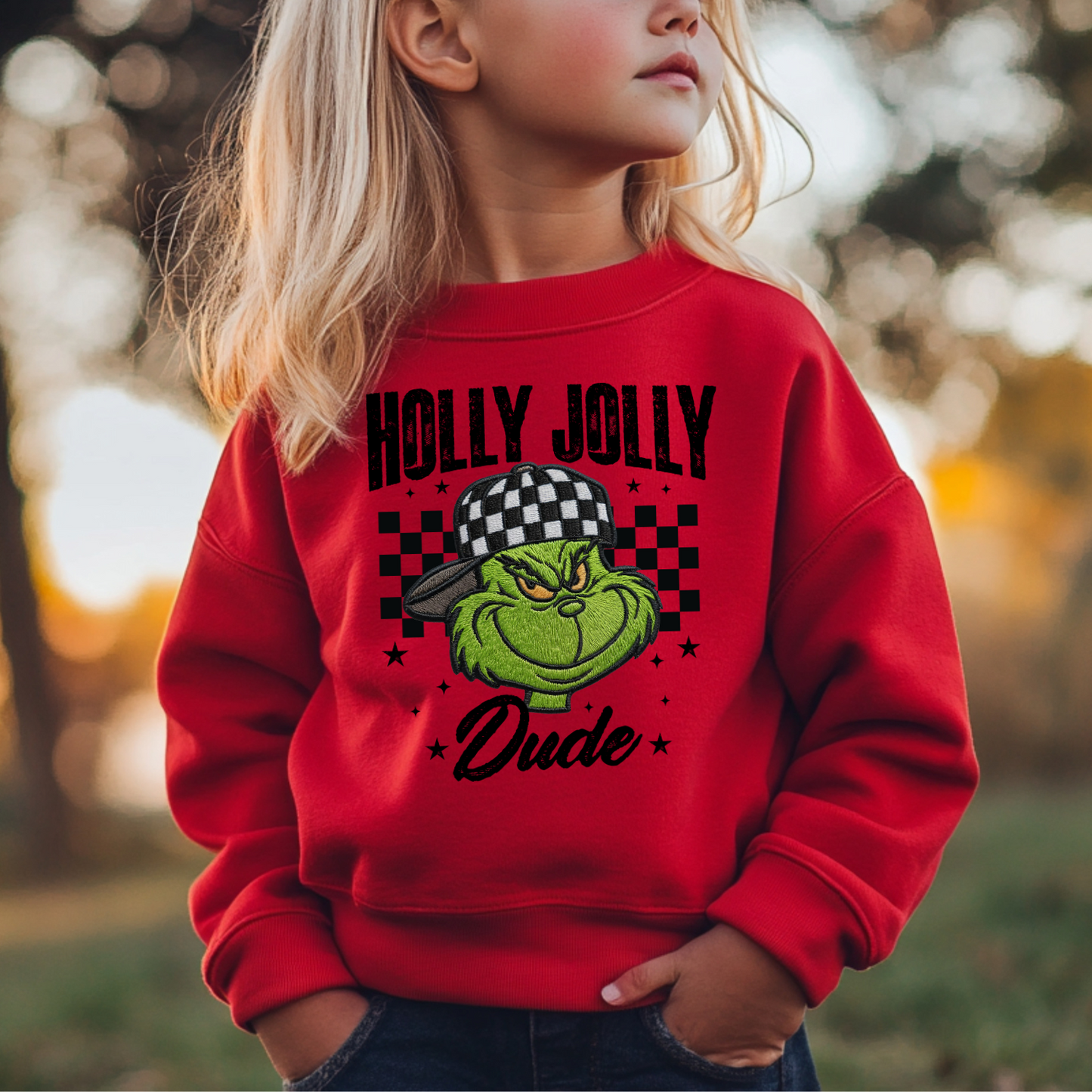 Holly Jolly Dude Youth Crewneck