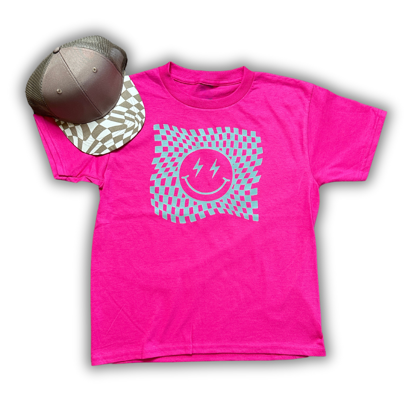 Retro Checkered Smiley Graphic Tee