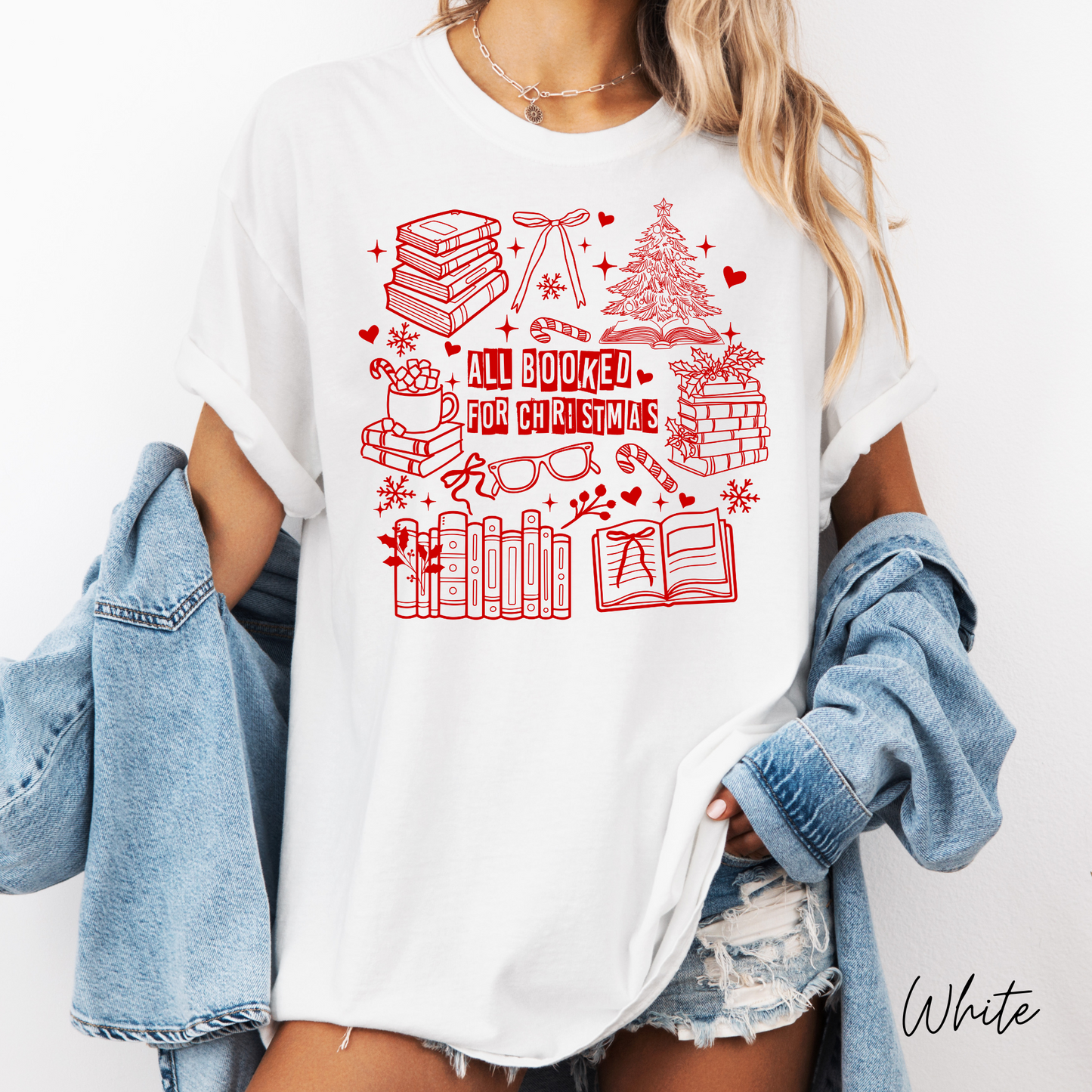 All Booked For Christmas Graphic Tshirt