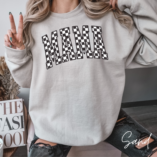 Checkered Mama Crewneck