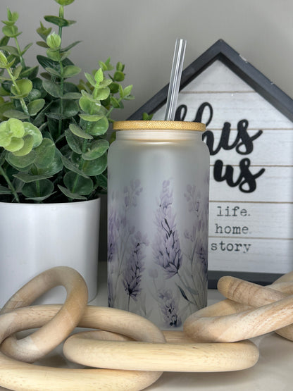 Lavender Dreams 16oz Frosted Glass Tumbler