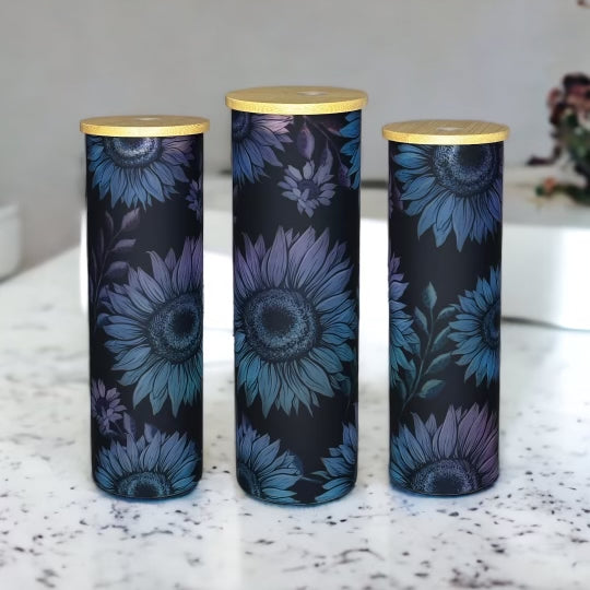 Sunflower 20oz Frosted Glass Tumbler