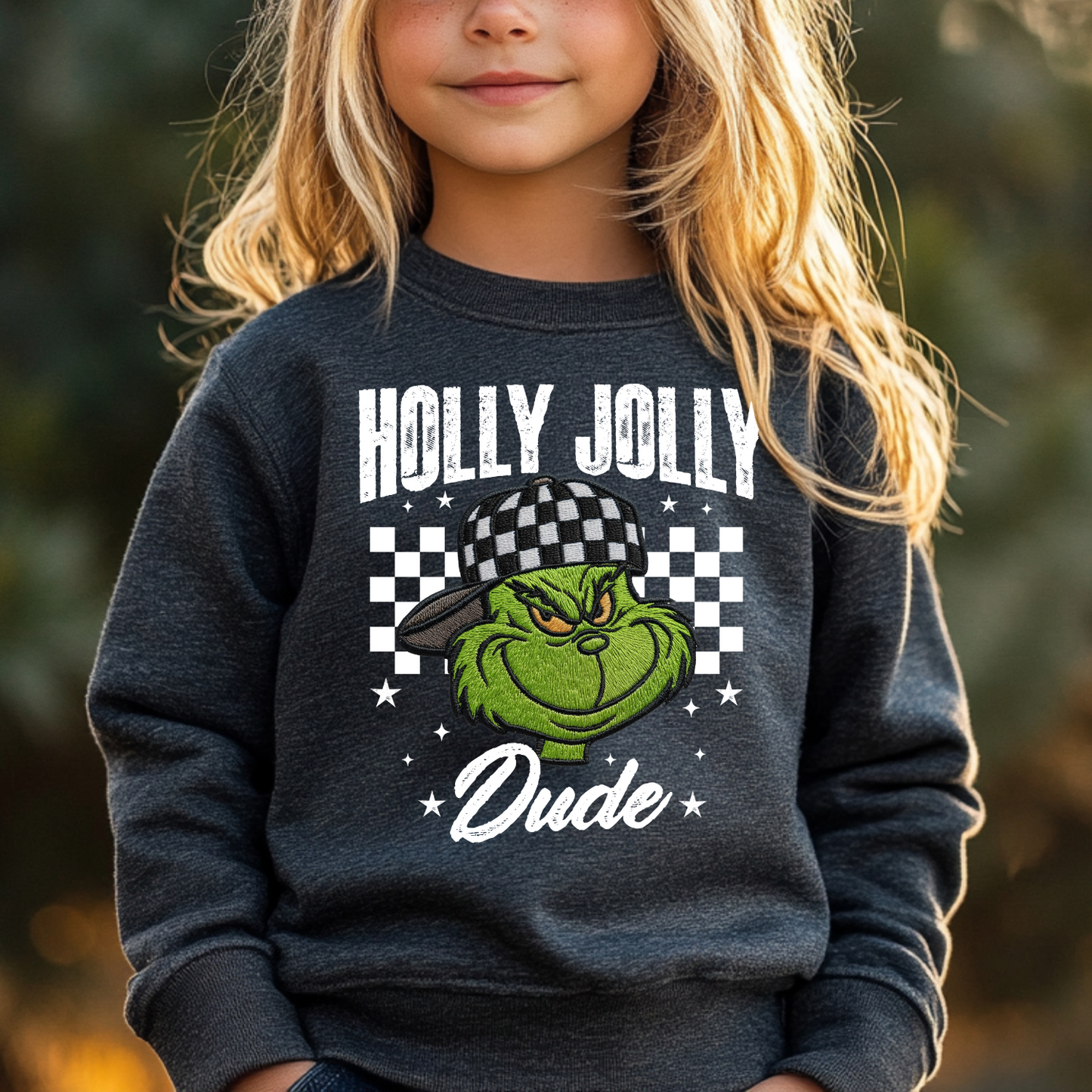 Holly Jolly Dude Youth Crewneck