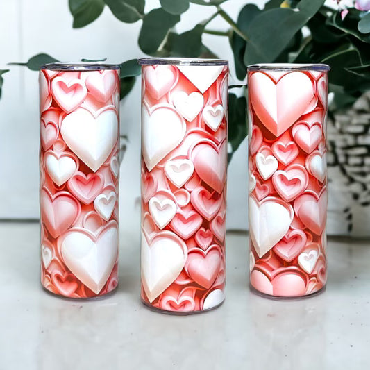 Pink Hearts 20oz Tumbler