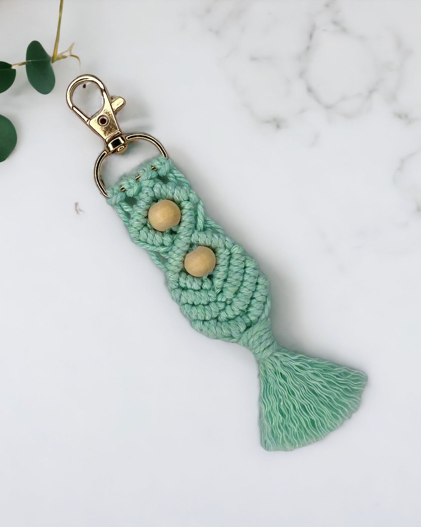 Macrame Beaded Keychain