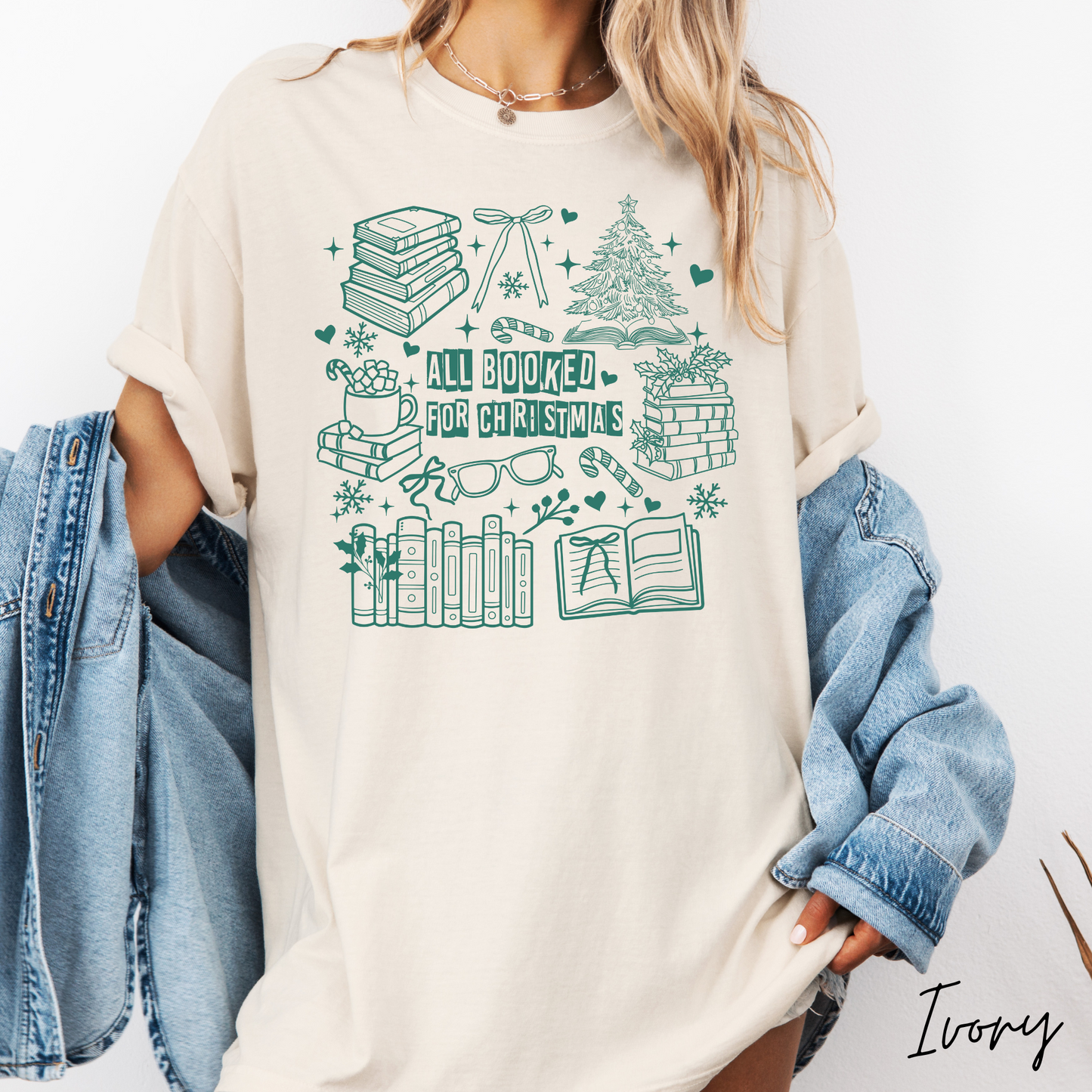 All Booked For Christmas Graphic Tshirt