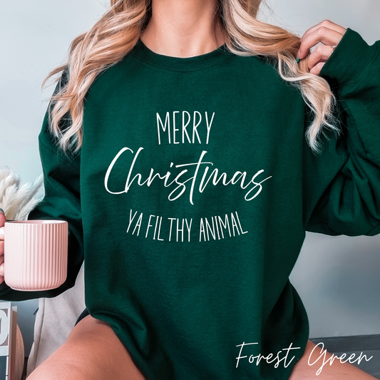 Merry Christmas Ya Filthy Animal Crewneck