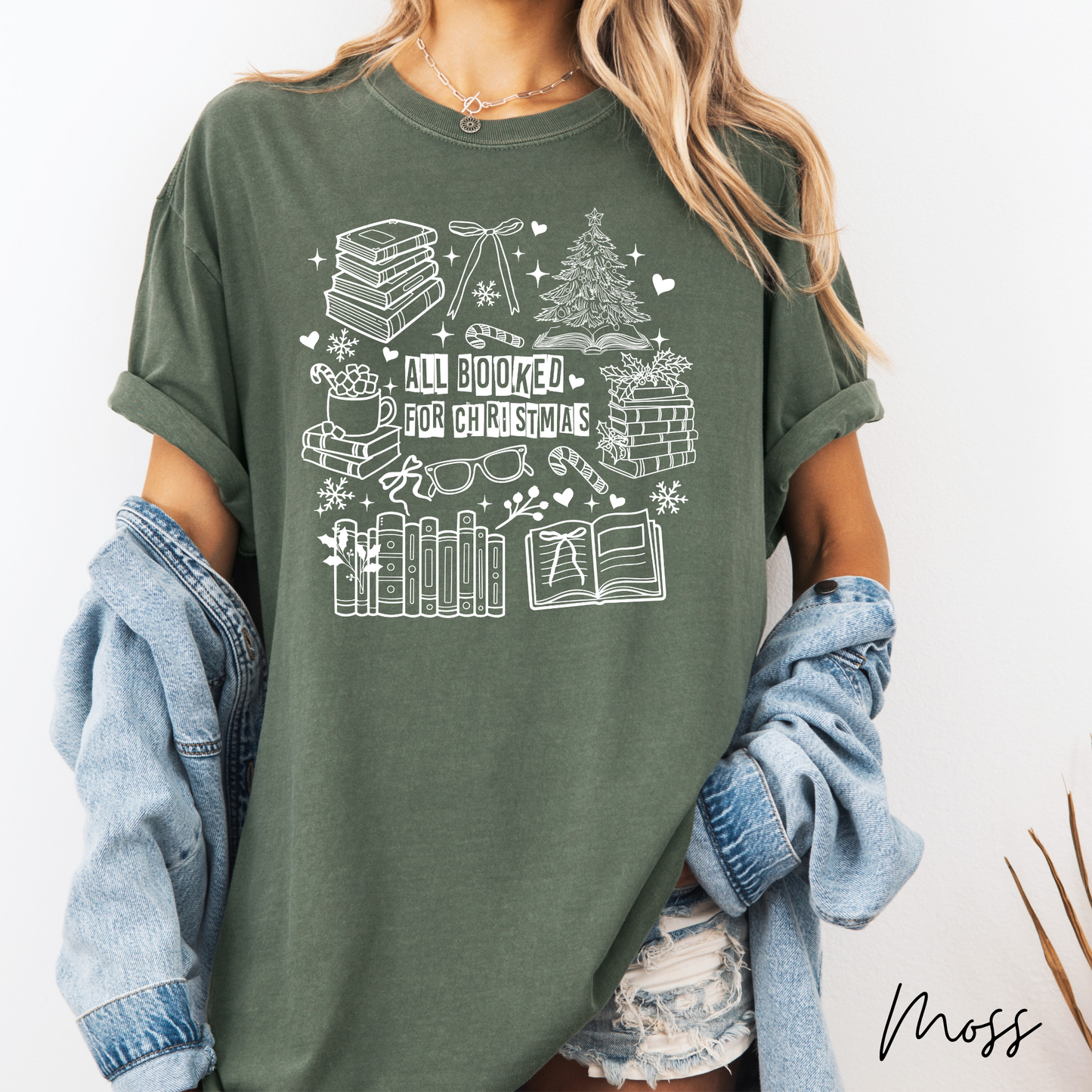 All Booked For Christmas Graphic Tshirt