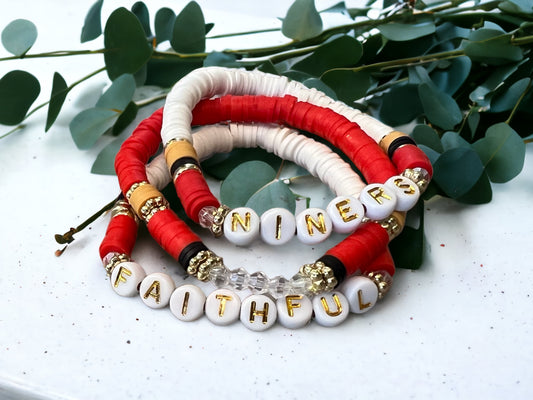 49ers Clay Bead Bracelet