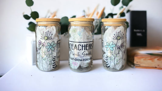 Teachers Plant Seeds 20oz Frosted Glass Tumbler