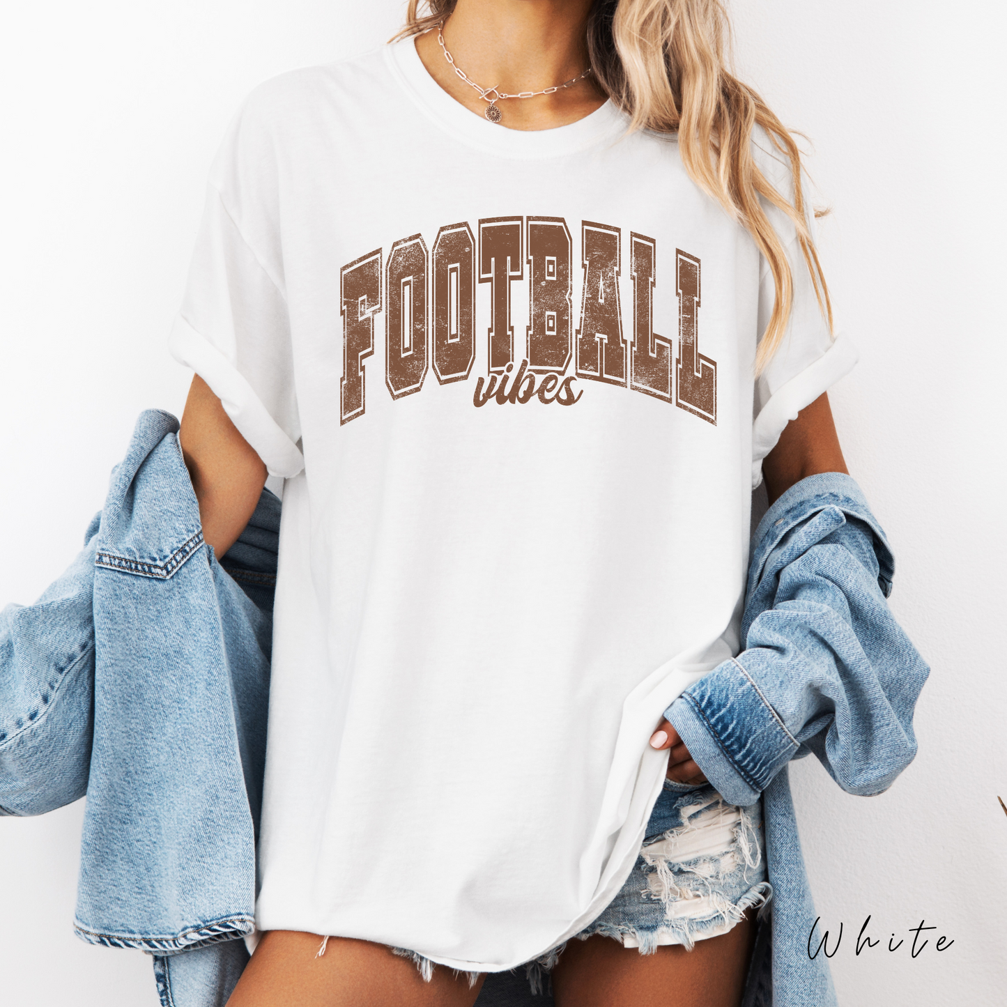 Football Vibes Distressed Graphic Tee